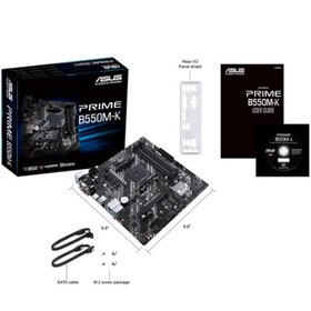 Resim Genel Markalar ASUS PRIME B550M-K, 4xDDR4, 2x M.2, D-SUB, DVI, HDMI, AM4 Soket Anakart 