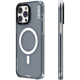 Resim İphone 15 Pro Max Uyumlu Kılıf Magsafe Şarj Özellikli Youngkit Jiansha Serisi Kapak Siyah 