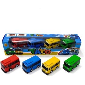 Resim Tayo Otobüs 4 Lü Çek Bırak Otobüs Sevimli Tayo Gani Rogi ve Lani 