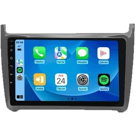 Resim Cartech CRT-332 Serisi Volkswagen Polo 2008-2015 4gb Ram 32GB Hafıza Carplay Android Multimedya Teyp 