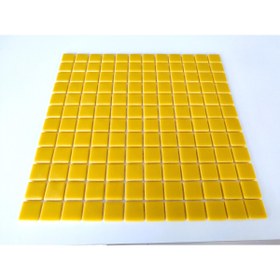 Resim MozaiKristaL Yaşam alanlarının tüm yüzeyleri için 25x25x5 mm Sarı Cam Mozaik (1 Koli=10 File=1 m2 Fiyatıdır) 