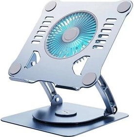 Resim Daytona 804D 360 Derece Dönebilir Alüminyum Katlanabilir Laptop Macbook Standı (Koyu Gri) 