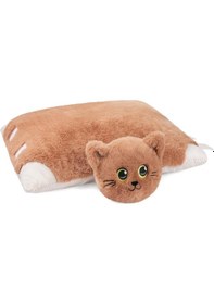Resim 2'si 1 Arada Uyku Arkadaşı Kitty Kedi Oyuncak - Yastık Kahve 