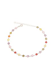 Resim Brezza Lusso Jewelry Renkli Taşlı Su Yolu Gümüş Kadın Ayak Halhal Gümüş 