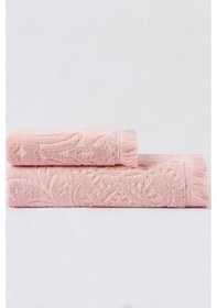 Resim Varol Jacquard %100 Pamuk Banyo Havlusu 90x150cm Pudra-90x150cm Pudra 