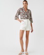 Resim Çiçekli Crop Gömlek 