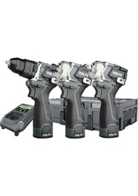 Resim Voltz VZ16-3KIT 16.8V Çift Akülü Vidalama + Somun Sökme + Tornavida 3'lü Set 