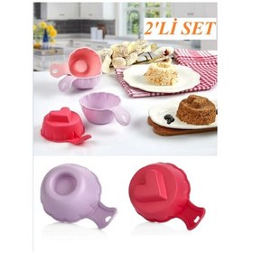Resim 2'li Pratik Pilav Ve Tatlı Kalıbı 2 Adet Pilav Ve Tatlı Şekillendirici Helva Kalıbı Plastik Gri Diğer 