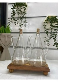 Resim Morponi Borosilikat Cam Yağdanlık Yağlık Glazzy 500 Ml 2 Adet Standsız Şeffaf 