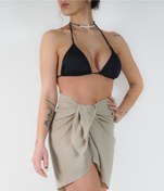 Resim pistore Zeytin Yeşili Pareo Pareo Kadın Plaj Elbisesi Yeni Sezon 