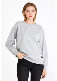 Resim Comeor Kadın Gri Basic Bisiklet Yaka Regular Fit Rahat Sweatshirt 001 