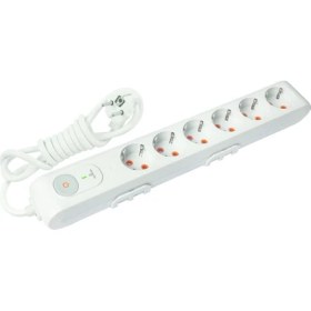 Resim Viko Multilet Çocuk Korumalı Topraklı Kablolu Anahtarlı 6'lı Akım Korumalı Priz 