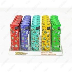 Resim Işıklı Çakmak Renkli Poker Desenli Rüzgar Çakmağı 25li Çok Renkli 