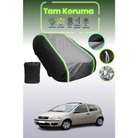 Resim Dokaca Neo Siyah_gri_siyah Neon Fitilli Fiat Punto 3 Kapılı 2003 - 2005 Uyumlu Koruma Örtüsü Araba Brandası 