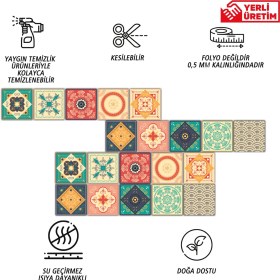 Resim Tink Kendinden Yapışkanlı Mandala Desenli Pvc Karo 10 x 10 cm 20'li Paket 