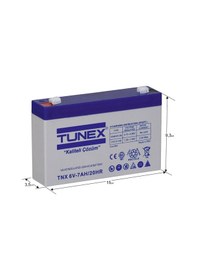 Resim Tunex 6v 12a 1,63 Kg Kuru Bakımsız Akü 151 50 94 100 Mm Tnx-6v1 