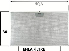 Resim EHLA Filtre Bosch Uyumlu | Siemens Uyumlu Alüminyum | Franke Uyumlu | 50,5 x 30 Cm | Tek Tırnaklı Davlumbaz si || 
