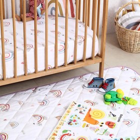 Resim Outlet-Gökkuşağı Çok Amaçlı Organik Pamuk Oyun Halısı 