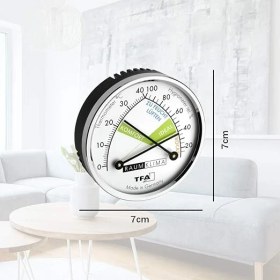 Resim TFA45.2024 Analog Termometre Higrometre 3, Siyah 