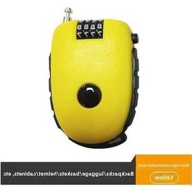 Resim Besthome1 Motosiklet Kask Kilit, 4 Basamaklı Şifreli, Genişletilebilir Tel, Elektrikli Bisiklet Güvenlik C32 Sarı 