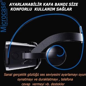 Resim Vrpark J30 Kulaklıklı Sanal Gerçeklik Gözlüğü + Bluetoth Kumanda 