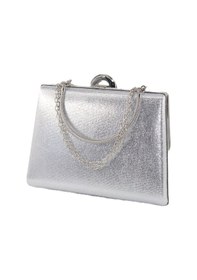 Resim Keeba Suyolu Taşlı Gümüş Abiye Çanta Abiye Portföy Clutch Davet Gece Çantası Kadın Abiye Taşlı Çanta 