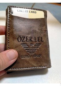 Resim Mrchediyesepeti Kartlık Cüzdan Mekanizmalı Kişiye Özel İsimli Kahverengi - Siyah 