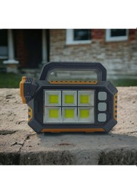 Resim 15w Güneş Enerjili Powerbank Özellikli Çok Fonksiyonlu Işıldak Fener Gs490 Açık Gri 