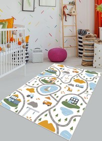 Resim VİVİCAHOME Dijital Baskı Kaymaz Taban Makinede Yıkanabilir Çocuk Odası Halısı Bebek Odası Halısı VCH 