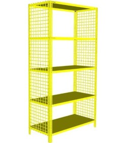 Resim Rafburada 5 Katlı Renkli Tel Kafes Çelik Raf. Dekoratif Raf Siyah 31 x 75 x 200 CM 