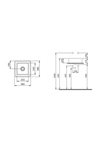 Resim Bocchi Vessel 38 CM Mat Antrasit Kare Lavabo 1173-020-0125 