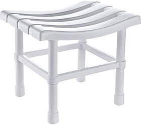 Resim Çelik Ayna Kare Banyo Taburesi Çok Amaçlı Tabure Beyaz CLK-124 