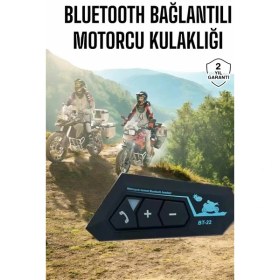 Resim S'82 Interkom Intercom Kask Kulaklık BT22 Bluetooth Motosiklet Kulaklık 5.0 Bluetooth 
