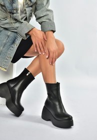 Resim Fox Shoes V965305009 Siyah Dolgu Tabanlı Kadın Bot 
