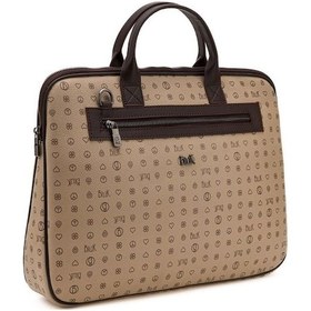 Resim Bilik Deri Monogram Açık Vizon/kahve Unisex Laptop & Evrak Çantas Vizon - Kahverengi 