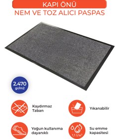 Resim Zemincim Alpha Antrasit 76 Kapı Önü Nem Ve Toz Alıcı Paspas 