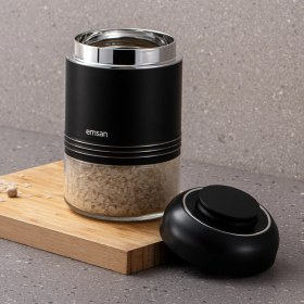 Resim Emsan Moko Saklama Kavanozu 650 ml Siyah 