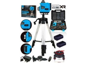 Resim Çift Batarya 360° 16 Köşe Otomatik Hizalama Tripod'lu Lazer Metre Hizalama 