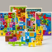 Resim 3D Ahşap Hayvan & Trafik Bina Blok Puzzle Seti – Karakter & Okyanus Tanıma Panosu 3+ İçin, Eğitim Öncesi Okul Puzzles – İdeal Noel & Doğum Günü Hediyesi İçin 