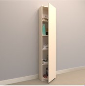 Resim Rafkestir Alina Suntalam Kitaplık ( 40 X 180 Cm ) - Kapaklı Krem ( Mat ) 