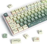 Resim XDA PBT Anahtar Kapağı, Boya Sublime Custome Anahtar Kapağı Seti Kiraz/Gatron MX anahtarları için Yüzde 60/68/GK61 Oyun Mekanik Klavye (Açık Yeşil) 