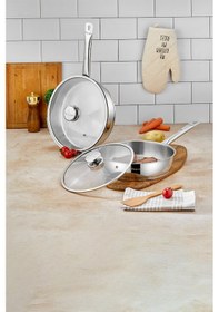 Resim Polochef 26 Cm & 28 Cm Yapışmaz 2'li Paslanmaz Çelik Tava Seti Diğer 