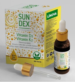 Resim Sundex Vitamin D3 K2 Bitkisel Kaynaklı 500 Damla 20 ML 