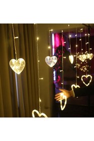 Resim PEKSHOP Kalp Dekorlu Animasyonlu Perde Led Işik 3 Metre Eklemeli 