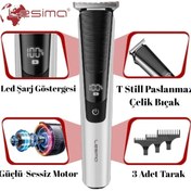 Resim Professional Prince Serisi Sakal Tıraş Makinesi Ense Düzeltme 1-2-3 Mm Tarak Dijital Ekran 