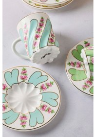 Resim Kuzguncuk Renkli 6 Kişilik 12 Parça Porselen Kahve Takımı Dıger Çok Renkli 