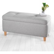 Resim Lorence Home Rocio Sandıklı Bench Puf Açık Gri 