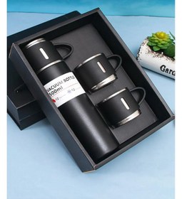 Resim OMZ PASLANMAZ ÇELİK TERMOS 3 BARDAKLI SET 500 ML 0,50 L İçecek Paslanmaz Çelik Yeşil 12 saat 