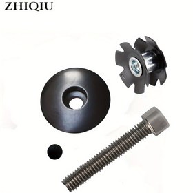 Resim ZHIQU Bisiklet Direksiyon Gövde Üst Kapağı Kapak Vidası Ile, Direksiyon Yıldız Somunu Ve Toz Kapağı, 1-1 / 8 İnç Için Uygun 