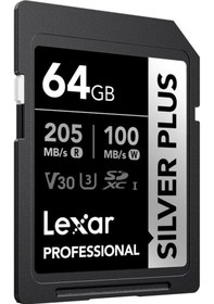 Resim 64gb Lexar Lsdsıpl064g-bnnng Professıonal Sılver Plus Sdxc Uhs-ı Cards Up To 205mb/s Read 100mb/s Wr 